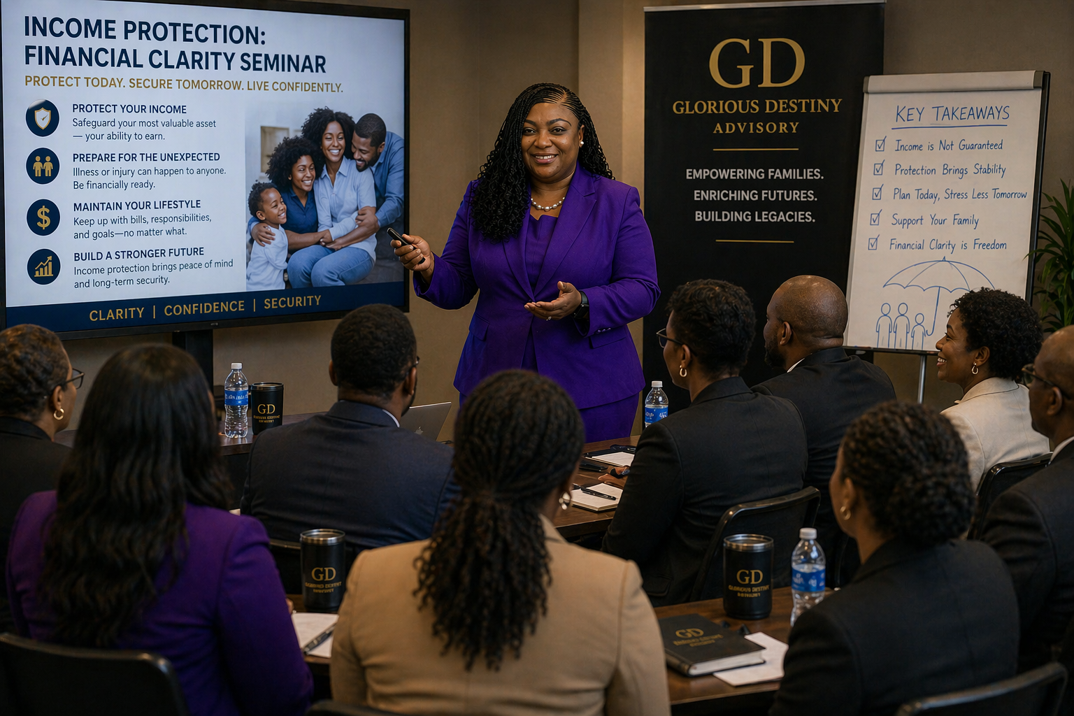 Professional financial education seminar in session